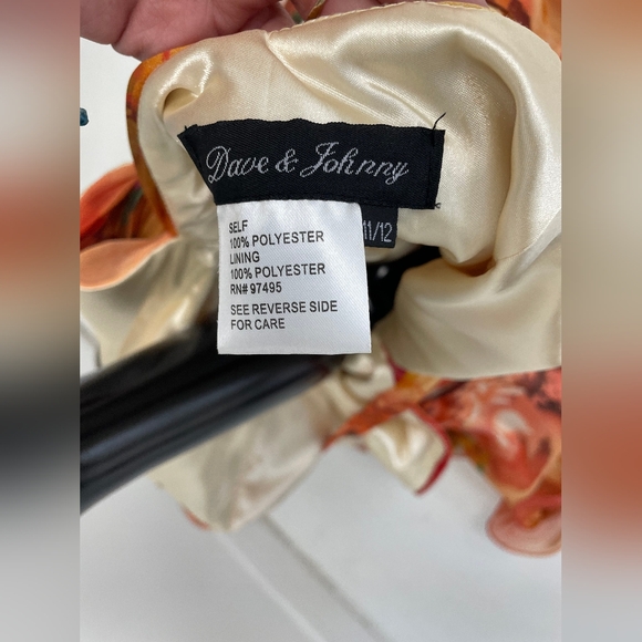 NWOT Dave & Johnny One Shoulder Hi-Lo Gown Size 11/12 Multi color print - Picture 3 of 9